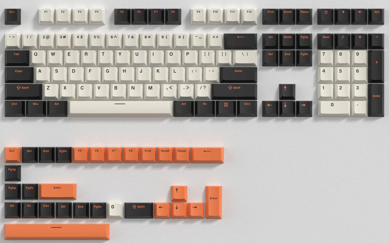 138 Keys Retro Brown Gray PBT Keycap Double Shot Cherry Profile Key Caps for Cherry MX Switches Mechanical Gamer Keyboard
